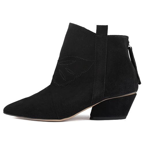 L37 HANDMADE SHOES Damskie botki zamszowe I ręcznie wykonane buty I wyjątkowy styl I Feel My Needs Ankle Boot, czarne, 39 EU, czarny, 39 EU