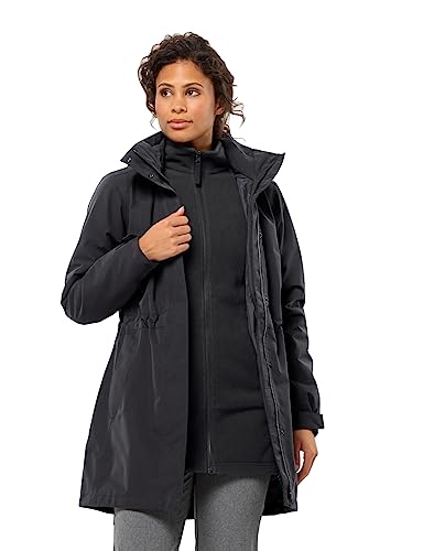 Jack Wolfskin Ottawa Płaszcz Kurtka, Czarna, XS Kobiety