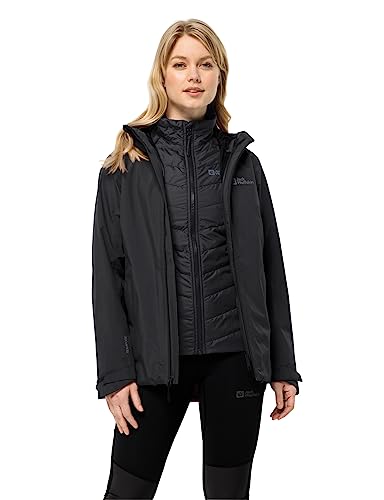 Jack Wolfskin Damska kurtka Glaabach 3ln1, czarna, XXL (DE)