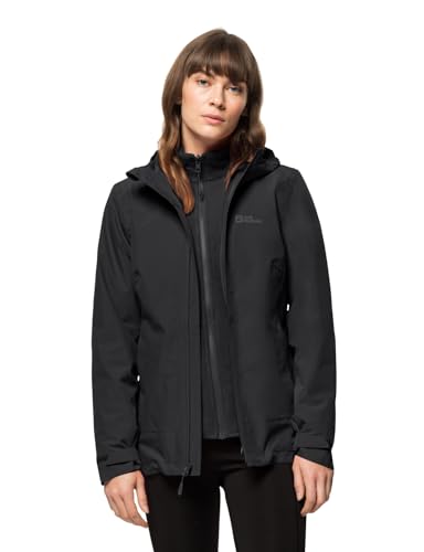 Jack Wolfskin Damska kurtka Moonrise 3 w 1, czarna, XL (DE)