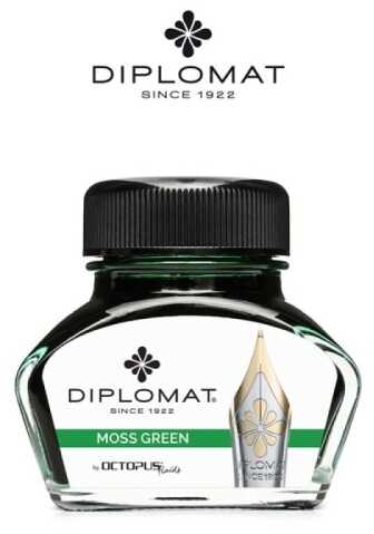 Atrament do piór wiecznych DIPLOMAT, w kałamarzu, 30 ml, jasnozielony