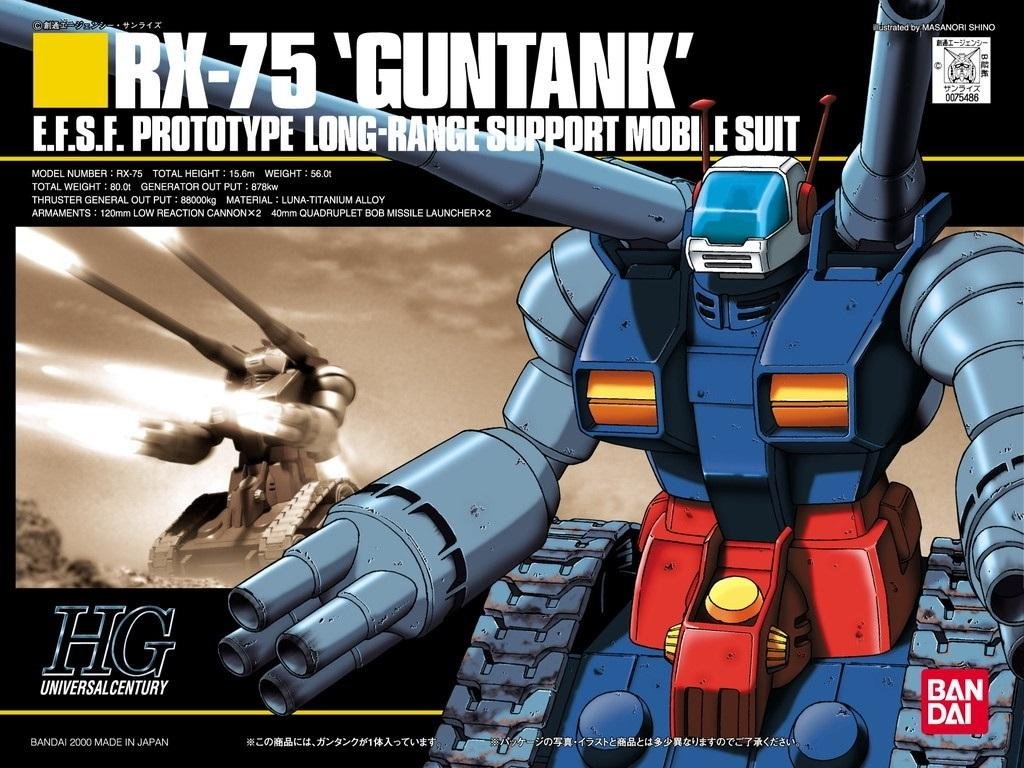 Gundam - Hguc 1/144 Rx-75 Guntank E.F.S.F. Mobile Suit - Model Kit