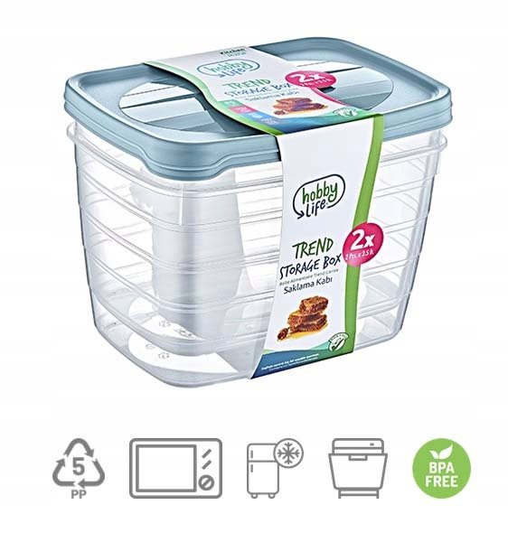 Pojemniki Na Żywność 3,5L Komplet 2 Sztuki Różne Kolory
