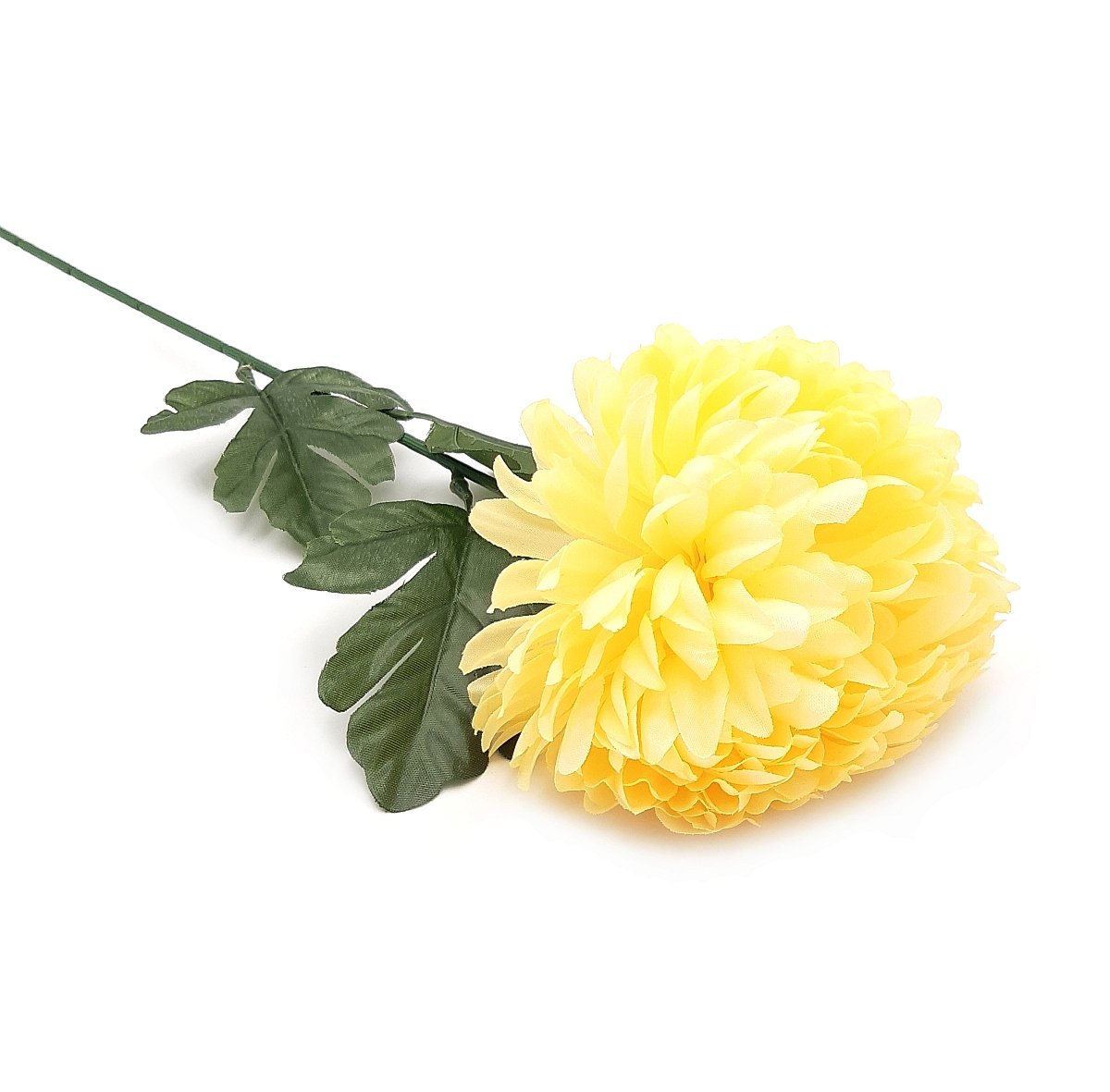 Chryzantema Sztuczna Żółta Duża Pojedyncza Długa Gałązka 70Cm