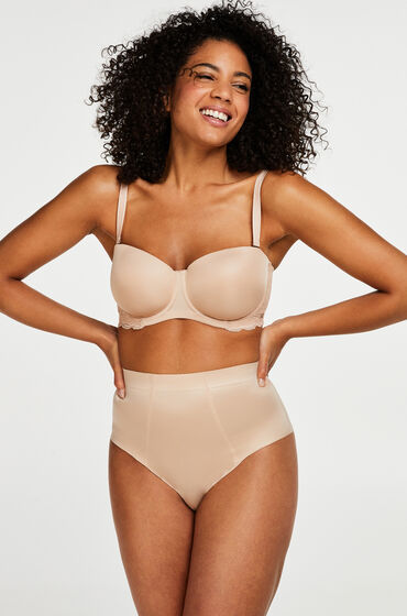 Hunkemöller Obcisłe wyszczuplające string z wysokim stanem Beżowy