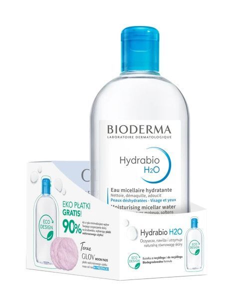 Bioderma Hydrabio H2O Woda micelarna, 500 ml + płatki