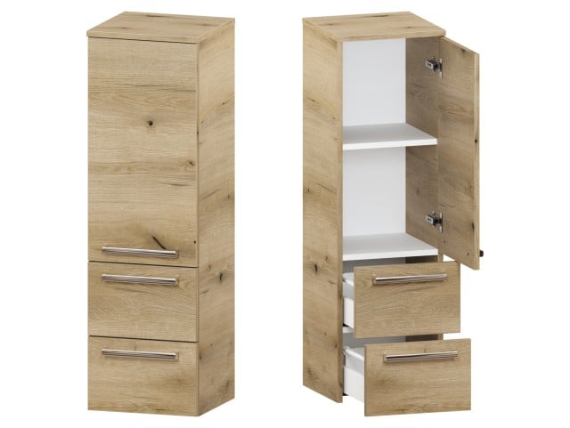 Słupek Łazienkowy ATHD 35 cm D2S20 Prawy - Dąb Evoke Coast Mat - Uchwyty Chromowane