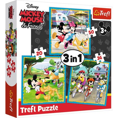 Trefl Puzzle 34846 Myszka Miki z przyjaciółmi 3w1 ŁÓDŹ 34846
