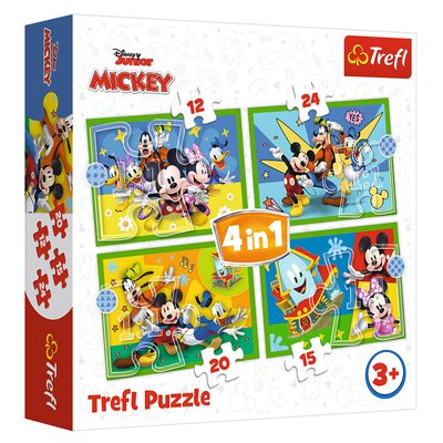 Puzzle 4w1 12 +15+20+24 el. Wśród przyjaciół Trefl