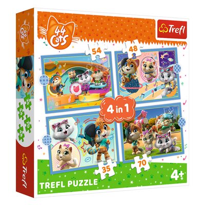 Puzzle 4w1 Kocia ferajna 35, 48, 54 i 70 elementów