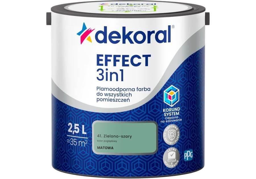 Farba Lateksowa Plamoodporna Effect 3IN1 2.5L Zielono-Szarny Dekoral