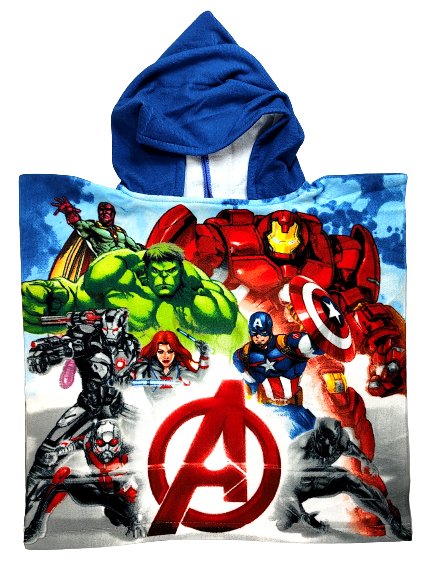 ﻿Ręcznik Kąpielowy z Kapturem AVENGERS  55 x 110 cm Ponczo MARVEL Mikrofibra