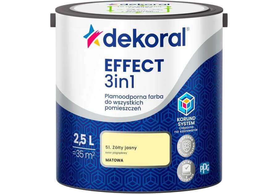 Farba Lateksowa Plamoodporna Effect 3IN1 2.5L Żółty Jasny Dekoral