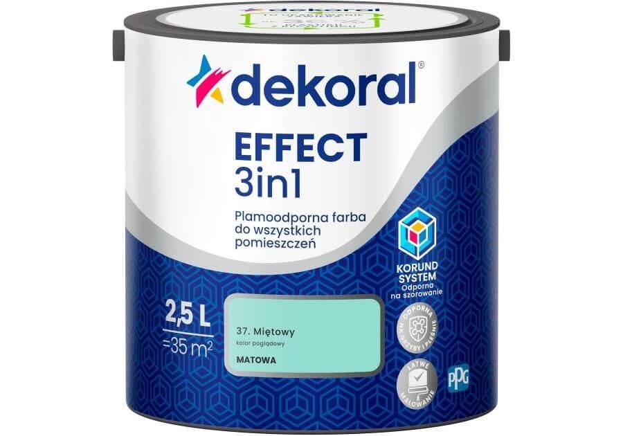 Farba Lateksowa Plamoodporna Effect 3IN1 2.5L Miętowy Dekoral