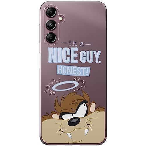 ERT GROUP etui na telefon Samsung A14 4G/5G, case oryginalny i oficjalnie licencjonowany przez Looney Tunes, wzór Tasmanian 003, optymalnie dopasowane, plecki z TPU częściowo przeźroczyste