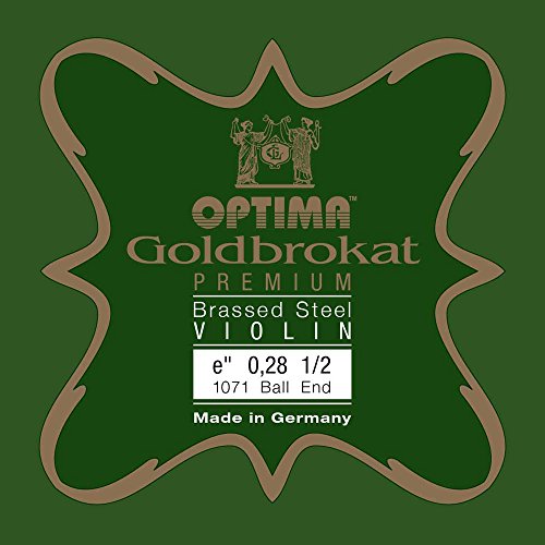 Optima Struny skrzypiec złoty brokat Premium mosiądz 1/2 E 0,28 K x-twarde