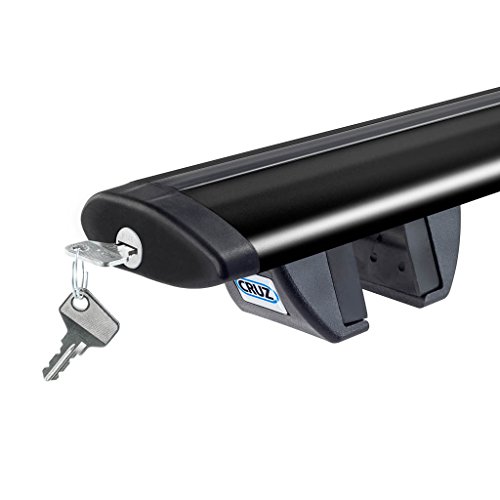 Krzyż Para aerodynamicznych prętów wyposażeniowych Airo Dark R, z aluminium, kolor czarny (dla pojazdów z otwartymi szynami) 118cm srebrny