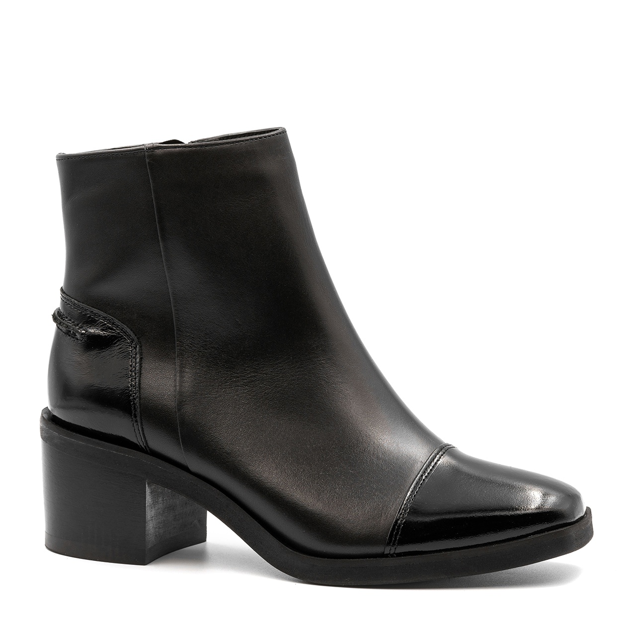 Czarne skórzane botki KD2604 - Neścior