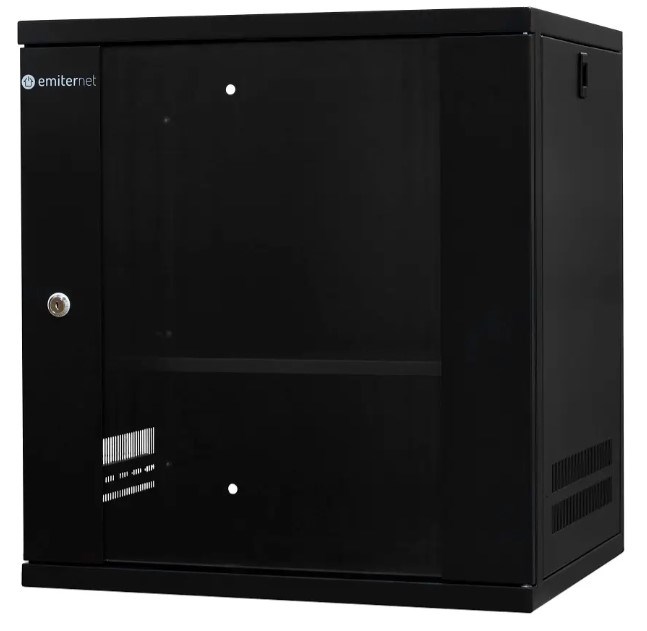 EmiterNet Szafa wisząca  lekka niedzielona 19'' 12U, drzwi blacha/szkło, 550×450×590mm szer./gł./wys.