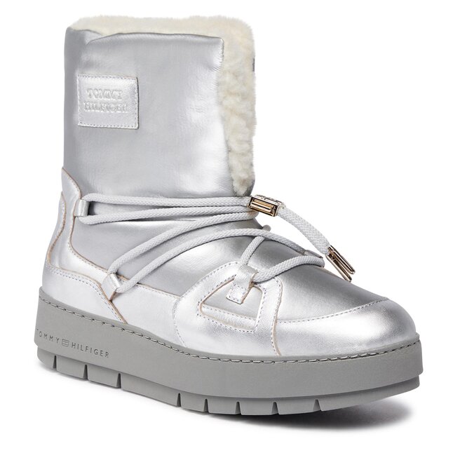 Śniegowce Tommy Hilfiger Tommy Essential Silver Snowboot FW0FW07506 Silver 0IM