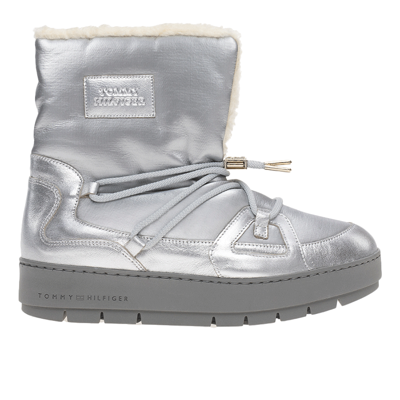 Buty Tommy Hilfiger Tommy Essential Silver Boots FW0FW07506-0IM - srebrne