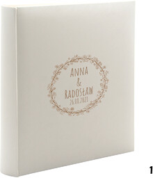 Album ślubny, wklejany, 100 kremowych stron, personalizowany, 12 wzorów do wyboru