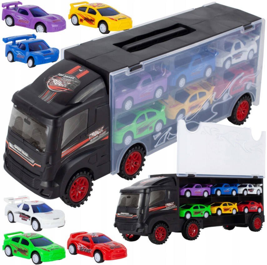 Malplay, Ciężarówka Tir + 6 Resoraków Samochodziki Walizka