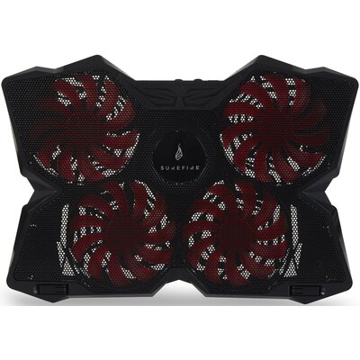 Podkładka chłodząca pod notebook, Bora, podświetlane wentylatory, czarno-czerwona, SureFire, 4 wentylatory