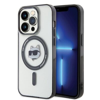 Karl Lagerfeld Etui Hardcase IML Choupette`s Head Magsafe do iPhone 15 Pro 6.1 cala Przezroczysty KLHMP15LHCHNOTK