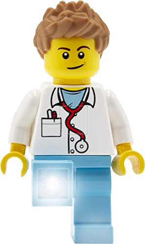 LEGO Iconic Male Doctor Flashlight - Latarka LED zasilana bateryjnie (7,62 x 4,14 x 13,97 cm) - timer automatycznego wyłączania - baterie w zestawie