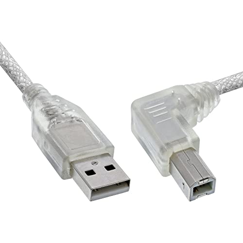 InLine Kabel USB kątowy Typ A męski B męski przeźroczysty 0.5m 34517R