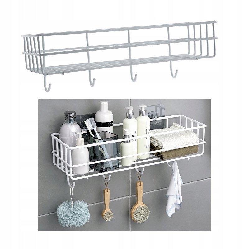 PÓŁKA Łazienkowa PRYSZNICOWA WISZĄCA Biała METAL