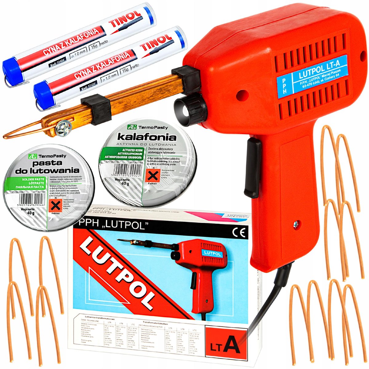 LUTOWNICA TRANSFORMATOROWA 75W PISTOLET + ZESTAW