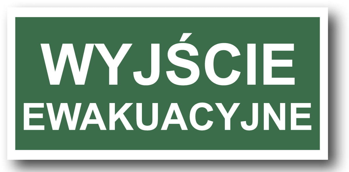Wyjście ewakuacyjne - tablica 600x300 - duży znak fotoluminescencyjny (odbija światło w ciemności) LIBRES POLSKA SP AA001_600X300_PS 5903816003577