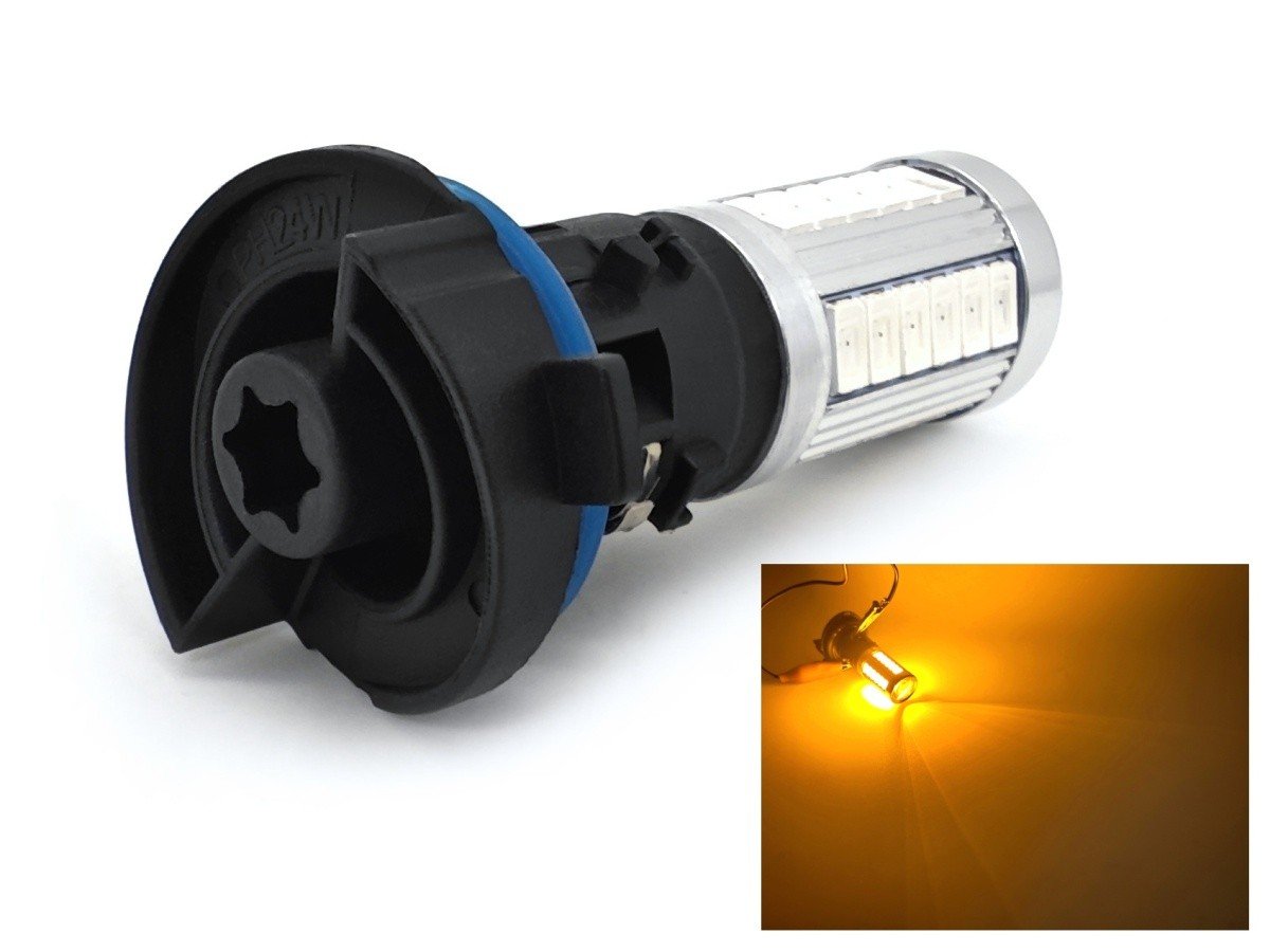 HP24W pomarańczowa żarówka LED 12-24V CANBUS przebija czerwony klosz do aut z USA
