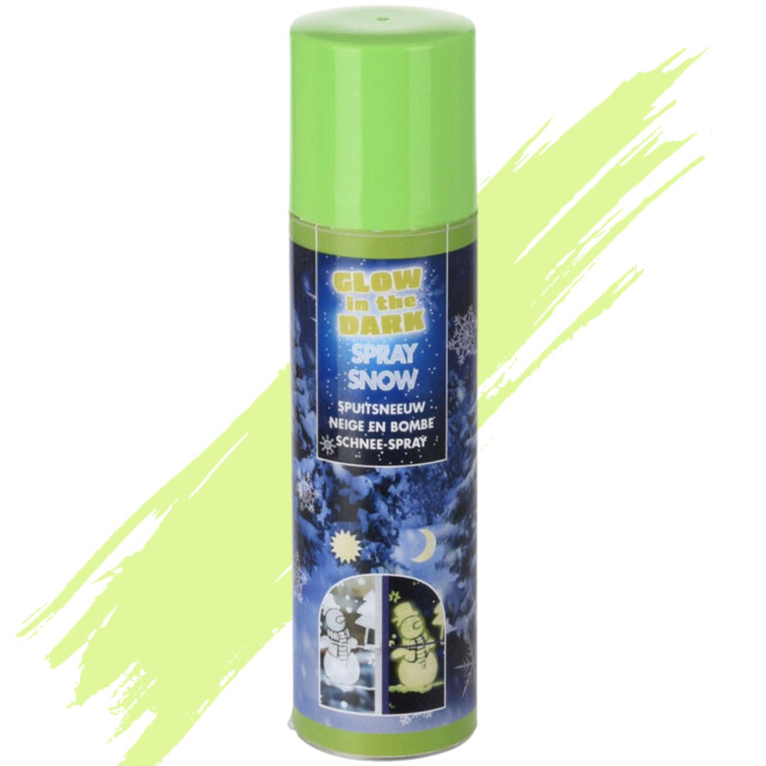 SZTUCZNY ŚNIEG W SPRAYU FLUO SPRAY DEKORACYJNY ŚWIECĄCY W CIEMNOŚCI 150ML fluorescencyjny