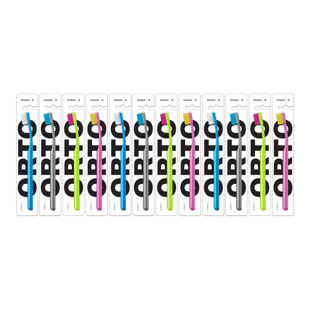 SPOKAR O-ORTO 3428 ULTRA SOFT 36szt. - zestaw profesjonalnych szczoteczek ortodontycznych z ultra miękkimi włóknami