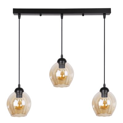Candellux Lampa wisząca szklana czarno/brązowa 3xE27 Aspa 33-00606 33-00606