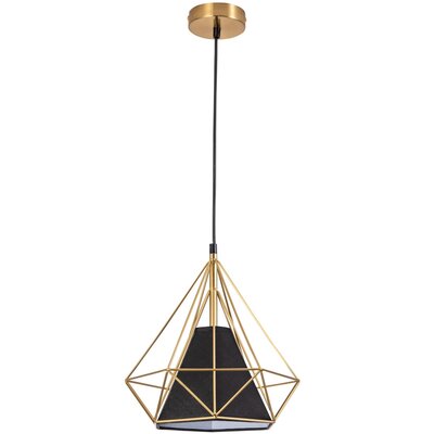Polux Druciana LAMPA wisząca HIRA 318558 industrialny zwis piramida złota czarna 318558