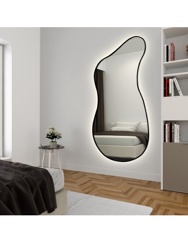Lustro o organicznym kształcie z podświetleniem - ANGELIT II W RAMIE LED, Dostępne wymiary: 49x110
