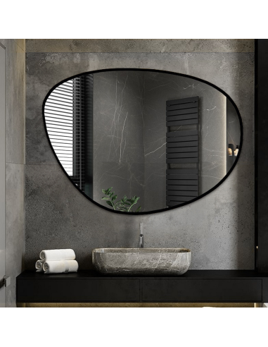 Lustro o nieregularnym kształcie w ramie - AGAT W RAMIE, Wymiary: 80x108