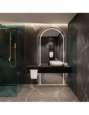 Lustro półowalne z podświetleniem - PLATO W DWÓCH CZĘŚCIACH LED, Wymiar: 90x180