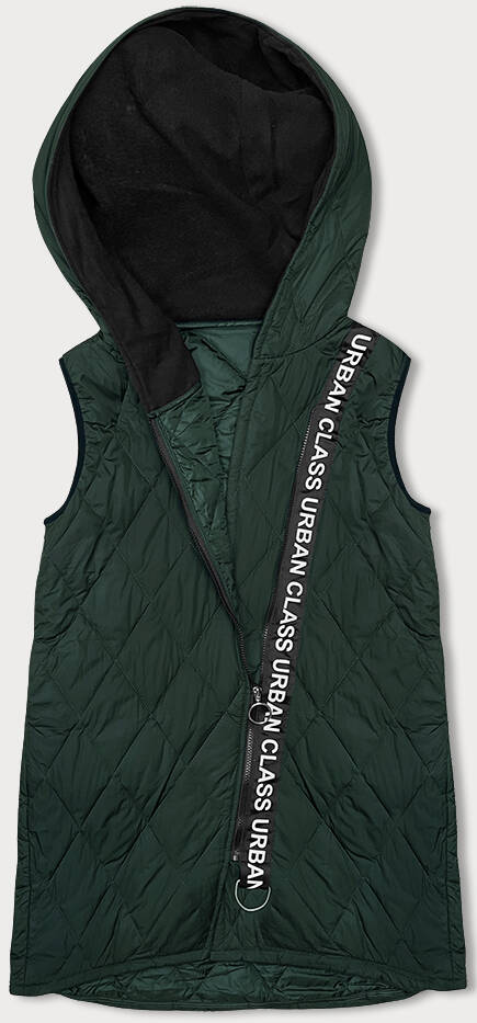 PIKOWANA KAMIZELKA DAMSKA Z OZDOBNĄ TAŚMĄ ARMY (16M9118-136) - J STYLE