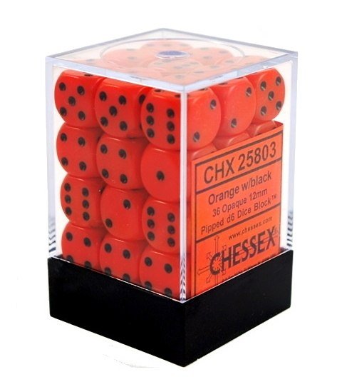 Kostki K6 12mm Chessex Orange 36 szt. +pudełko
