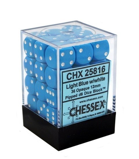 Kostki K6 12mm Chessex Light Blue 36 szt.