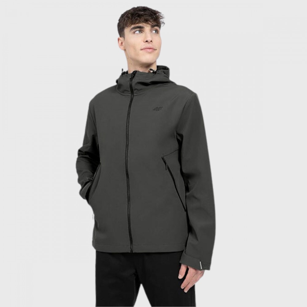 Kurtka Męska Softshell 4F Wiatroodporna Membrana 5000 Z Kapturem Z22SFM001-44S