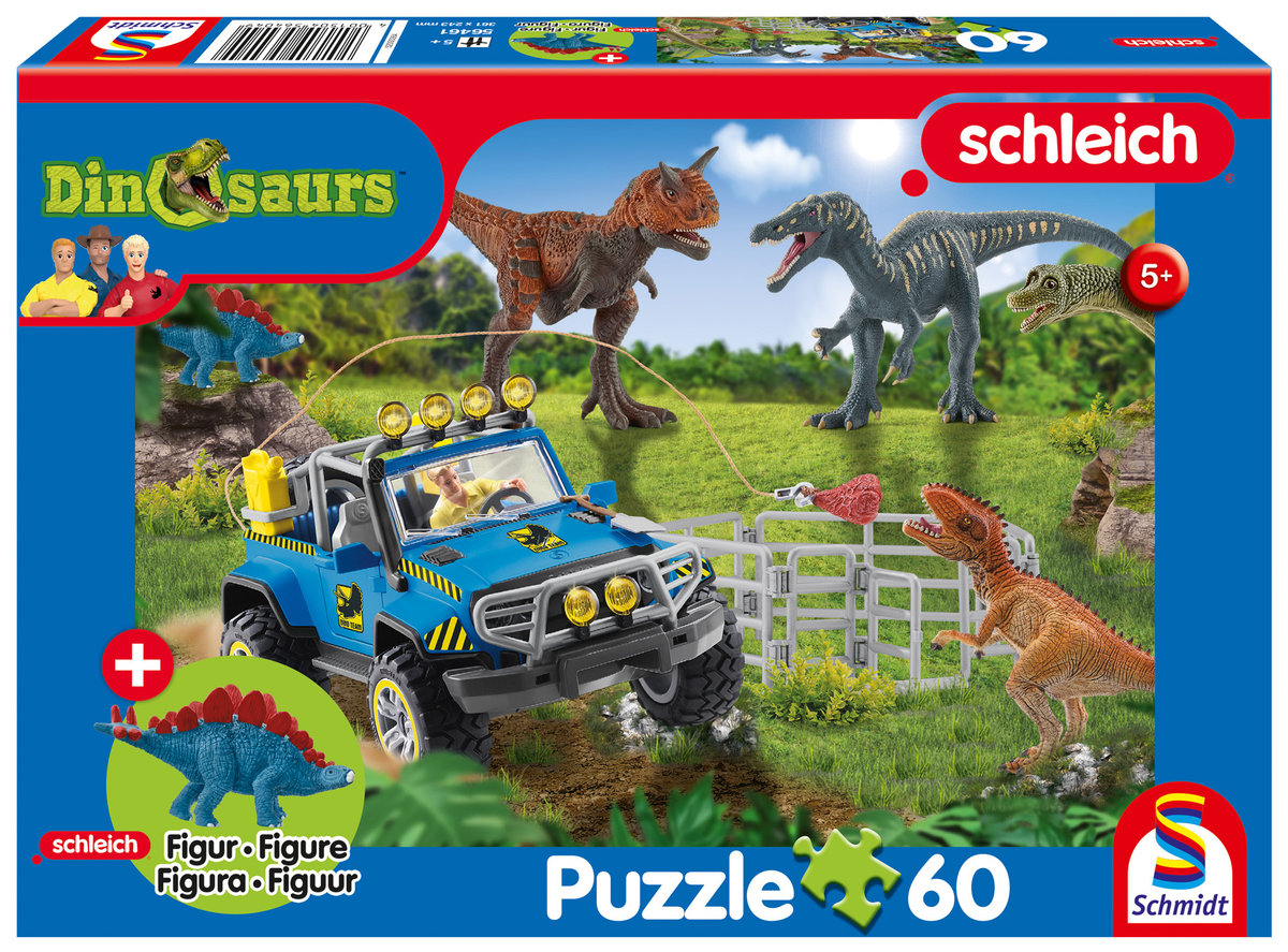 Puzzle, SCHLEICH Dinozaury + figurka, 60 el.