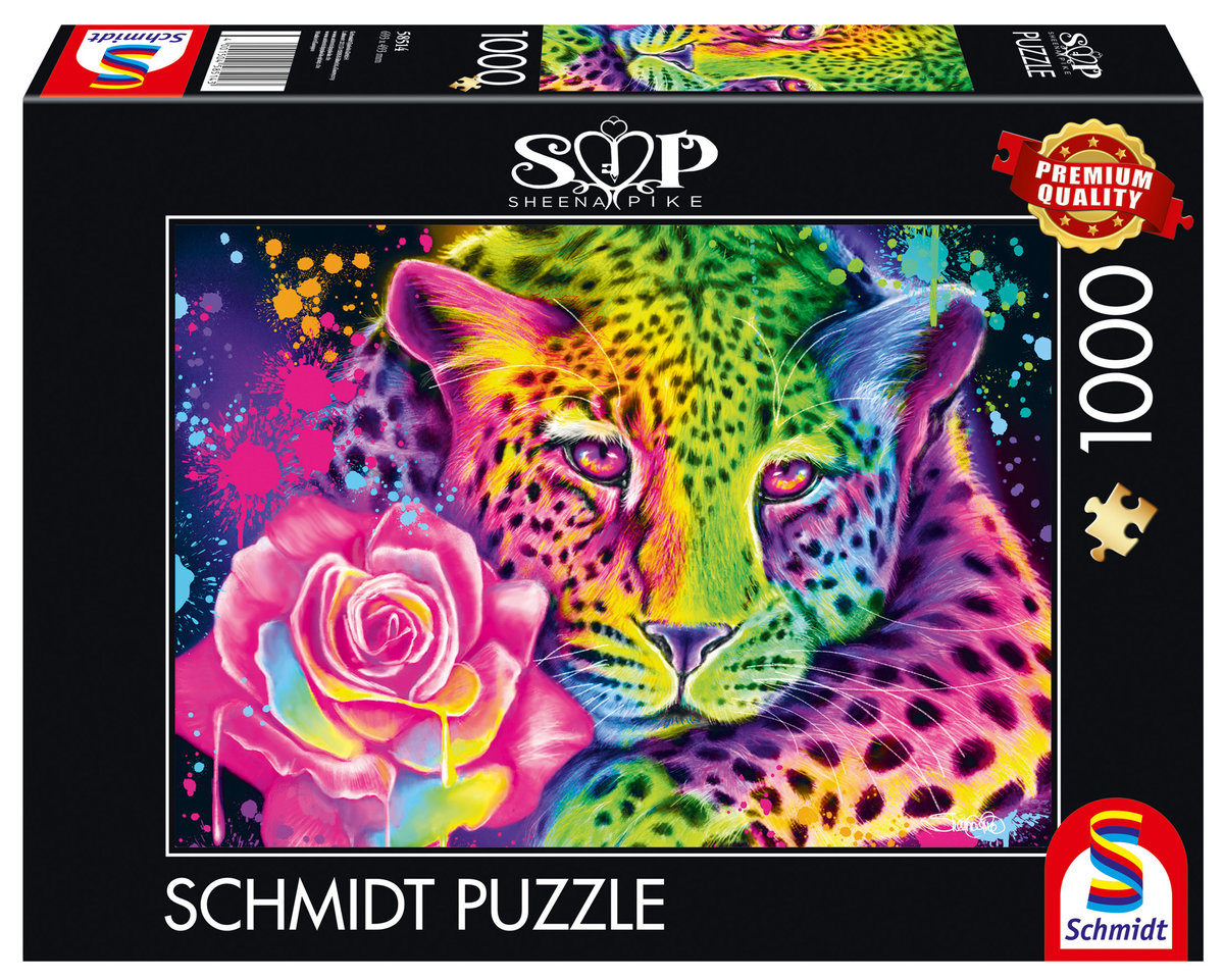 Puzzle, SHEENA PIKE Kolorowy lampart, 1000 el.