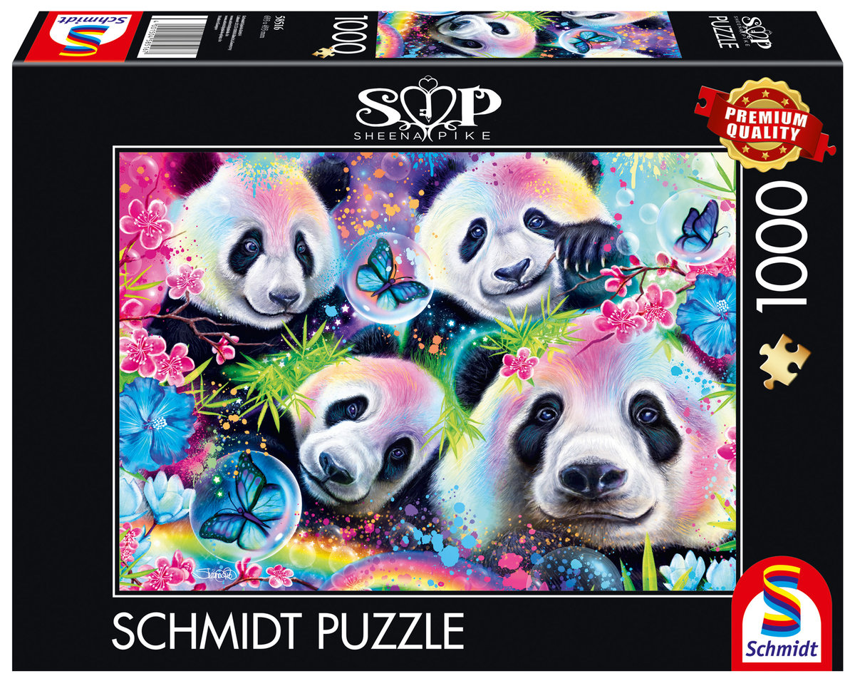 Puzzle, SHEENA PIKE Pandy i kwiaty, 1000 el.