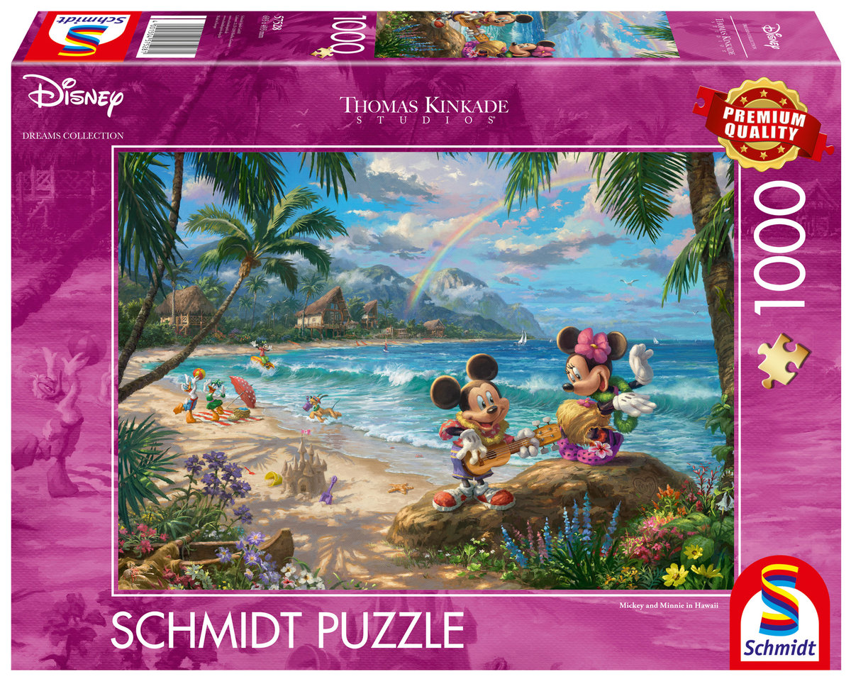 Puzzle, THOMAS KINKADE Myszka Miki & Minnie na Hawajach (Disney), 1000 el.